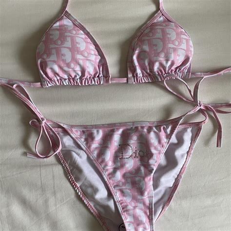 christian dior pink monogram bikini|Dior swimsuit tops.